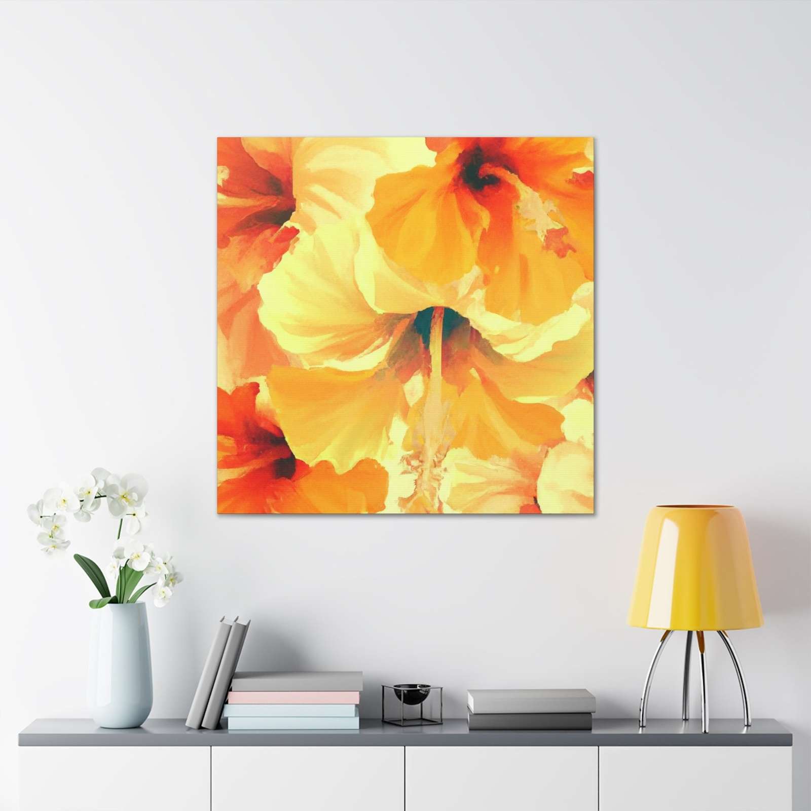 Rainbow Flame Hibiscus- Canvas