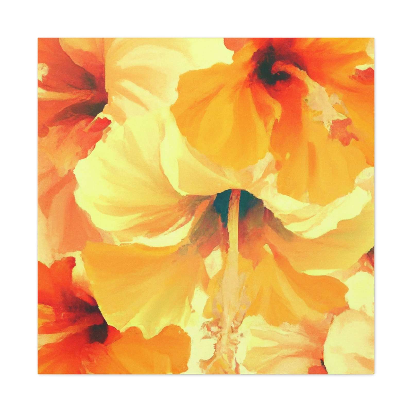 Rainbow Flame Hibiscus- Canvas