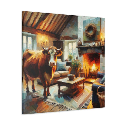 Quiet Night By The Fire - Canvas