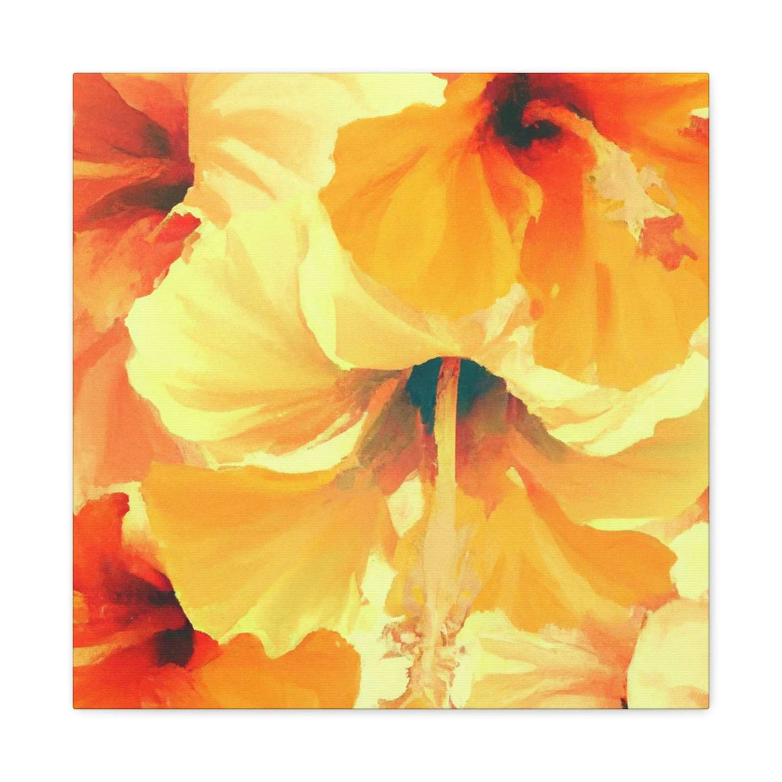 Rainbow Flame Hibiscus- Canvas